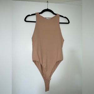 Zara Tan High Neck Bodysuit Size M
